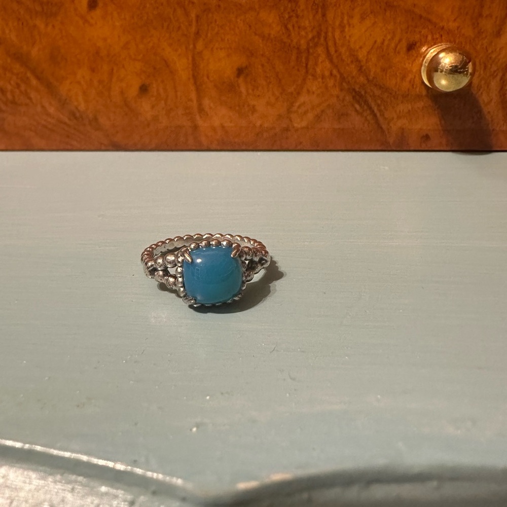 Pandora Sterling Silver Blue Stone Ring